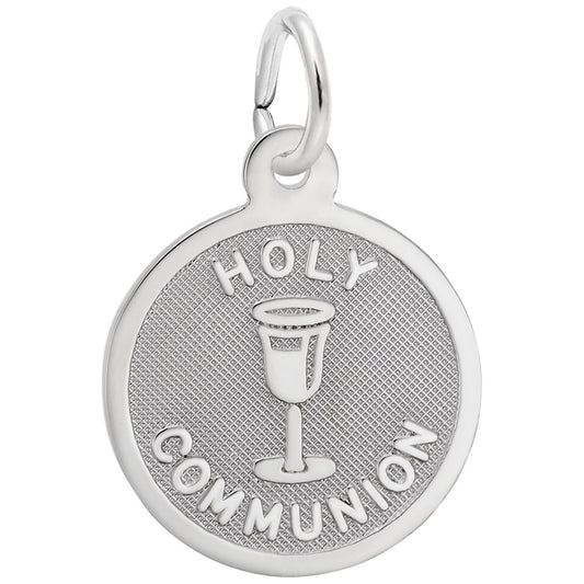 Petite Holy Communion Disc Charm - Elegant Religious Keepsake 6532