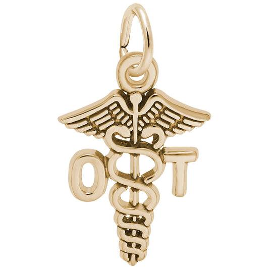 Occupational Therapist Caduceus Charm for Medical Professionals 6545