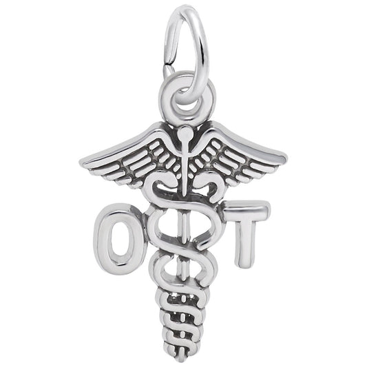 Occupational Therapist Caduceus Charm for Medical Professionals 6545