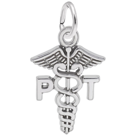 Physical Therapist Caduceus Charm - Medical Profession Jewelry 6546