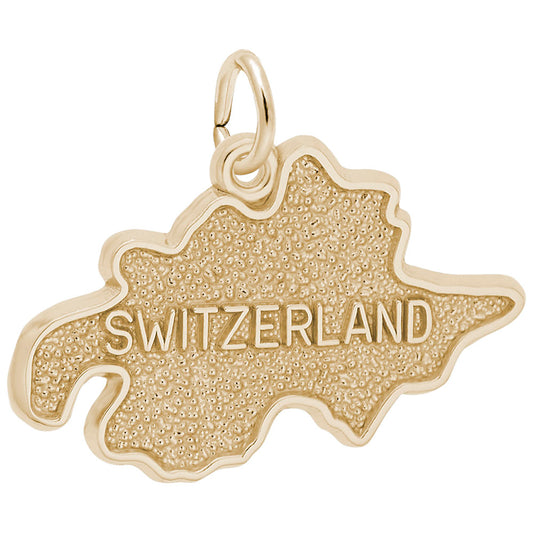 Switzerland Map Charm - Travel Souvenir Jewelry for Adventurers 6547
