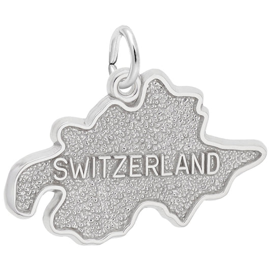Switzerland Map Charm - Travel Souvenir Jewelry for Adventurers 6547