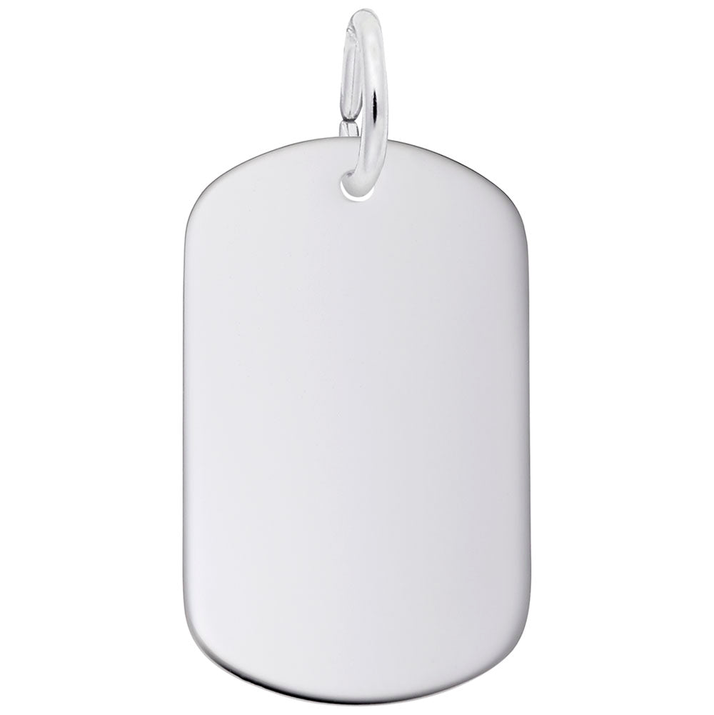 Personalized Small Dog Tag Charm - Custom Pet ID Disc Silhouette 6564