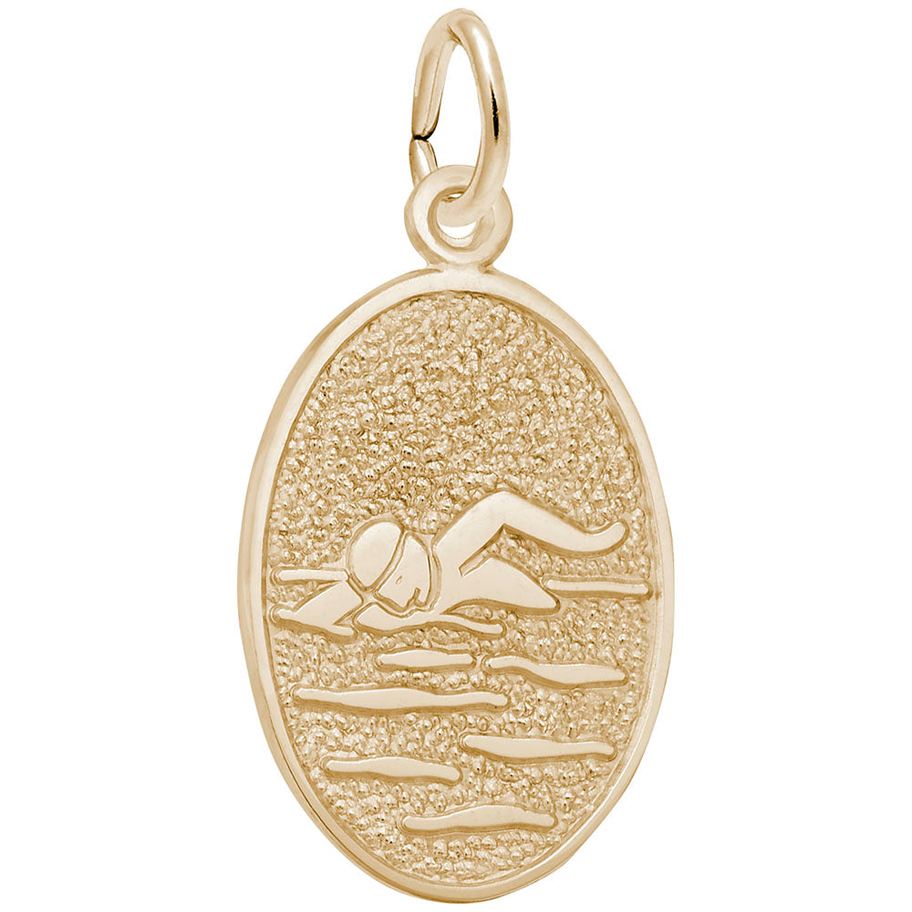 Swimmer Oval Disc Charm - Perfect Gift for Swim Enthusiasts 6566