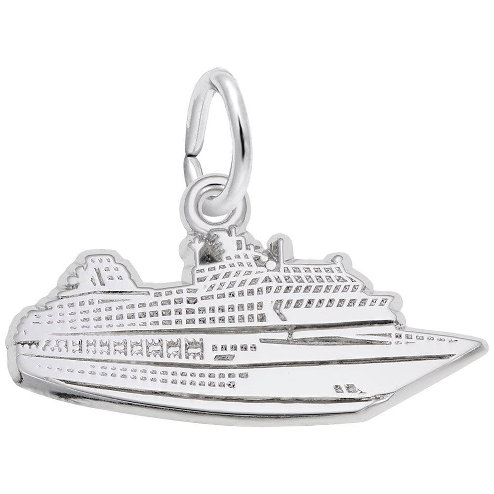 Flat Cruise Ship Charm - Nautical Jewelry for Sea Lovers 6580