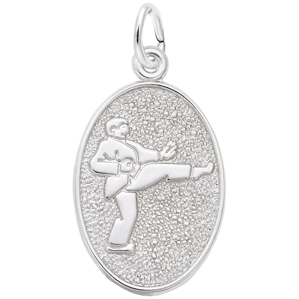 Martial Arts Oval Disc Charm - Unique Sports Jewelry for Fighters 6585