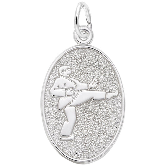 Martial Arts Oval Disc Charm - Unique Sports Jewelry for Fighters 6585