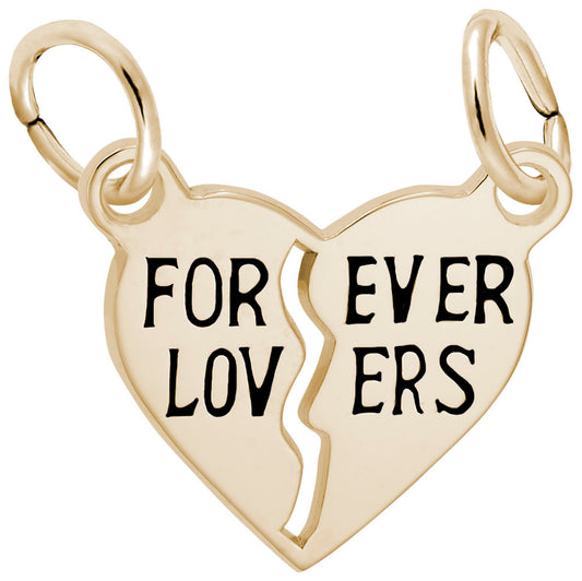 Forever Lovers Break Apart Heart Charm - Love Jewelry Gift 6597