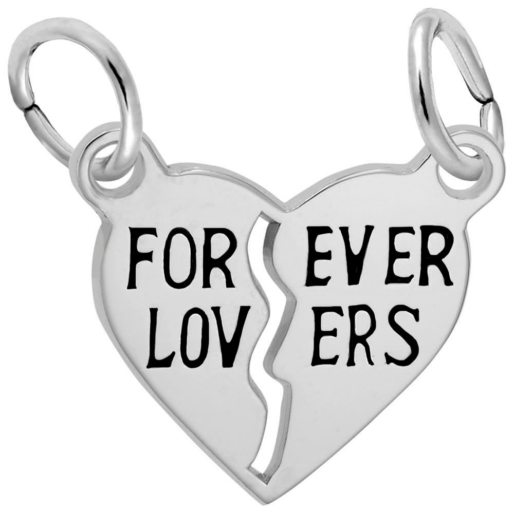 Forever Lovers Break Apart Heart Charm - Love Jewelry Gift 6597