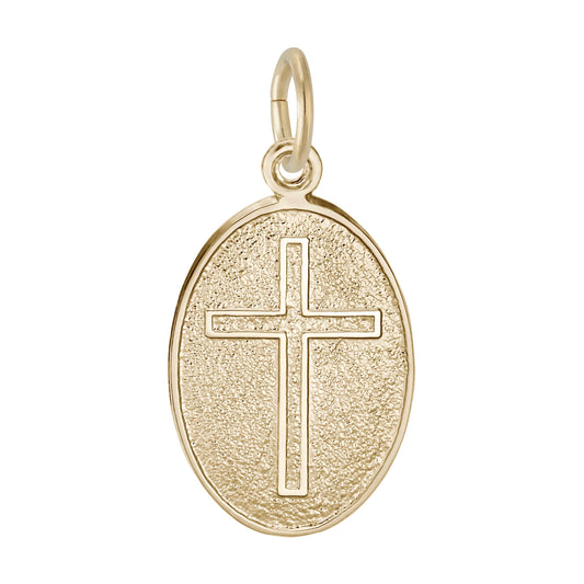 Cross Oval Disc Charm