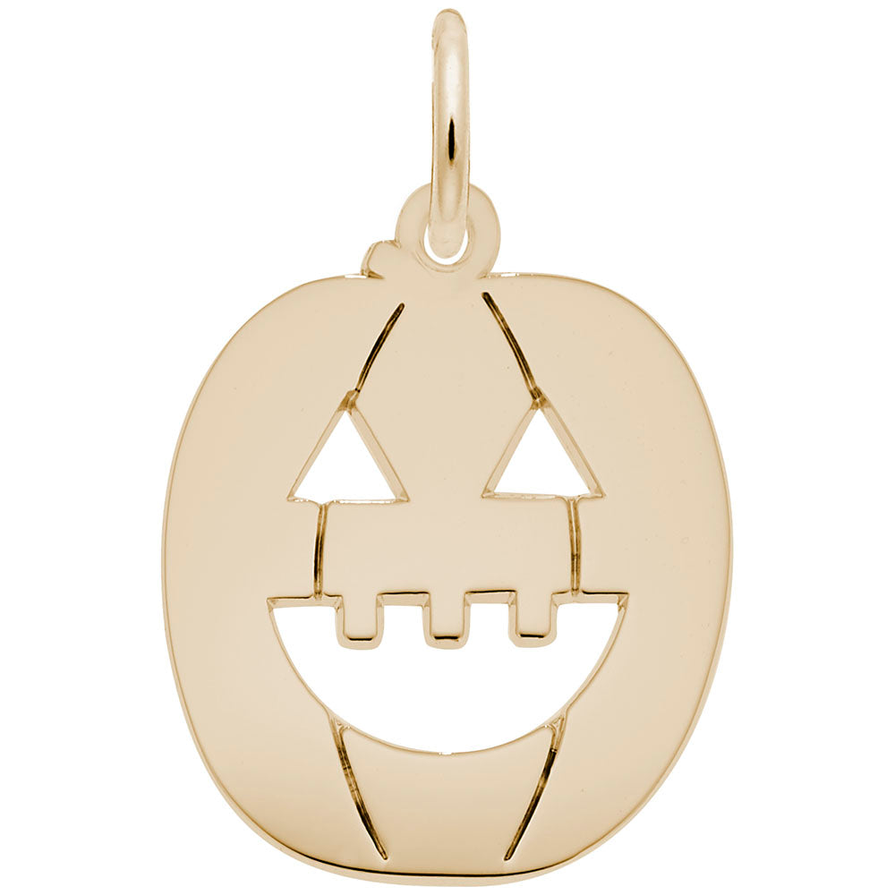 Flat Jack-O-Lantern Charm for Fall - Halloween Jewelry Accessory 7717