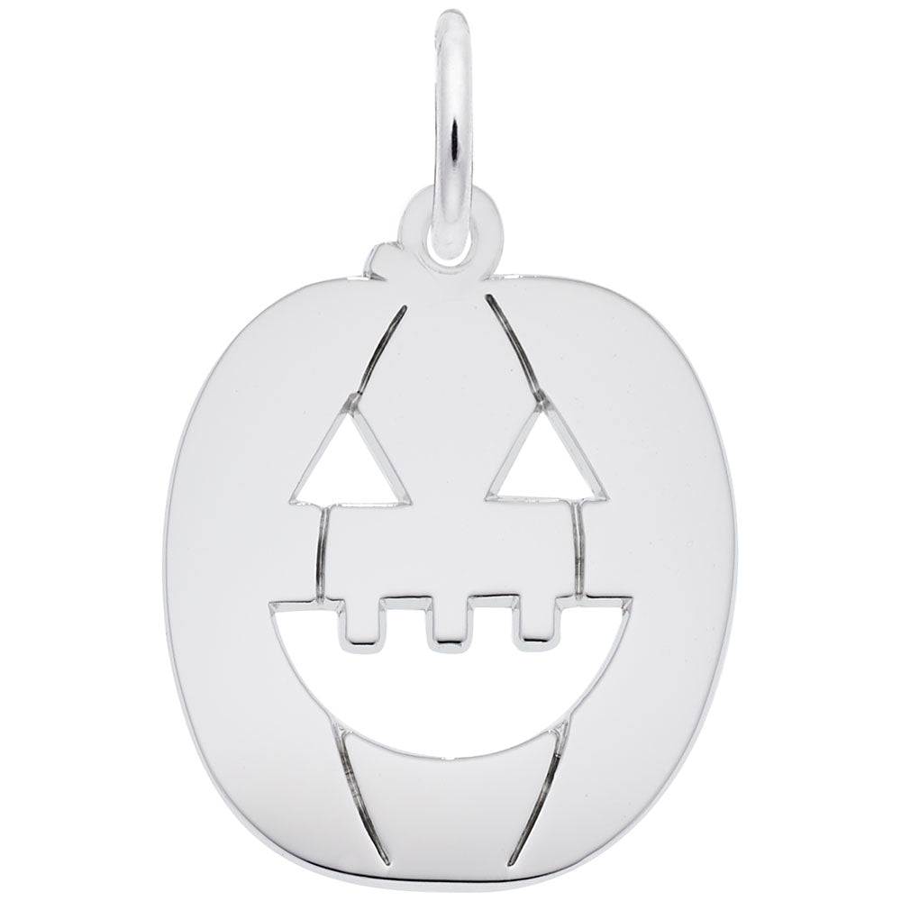 Flat Jack-O-Lantern Charm for Fall - Halloween Jewelry Accessory 7717