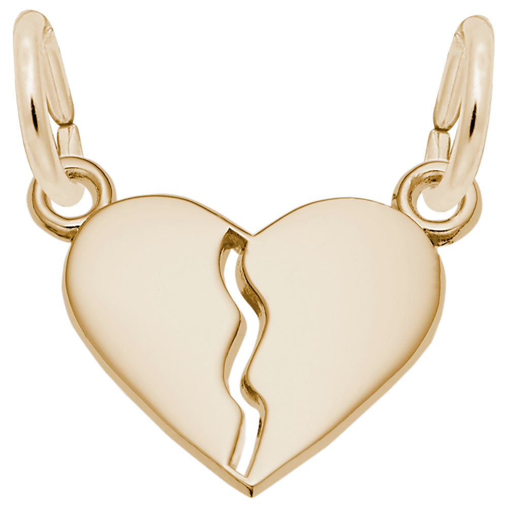 Petite Break-Apart Heart Charm - Elegant Silhouette Jewelry 7730