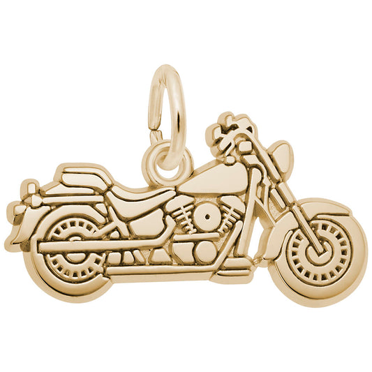 Flat Motorcycle Charm - Unique Silver Pendant for Bikers 7748