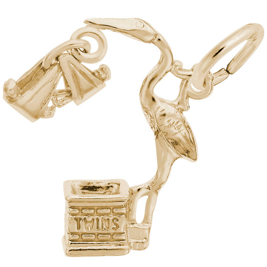Twins Stork Charm