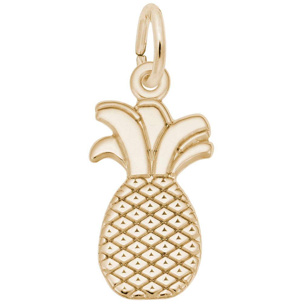 Flat Pineapple Charm - Tropical Hawaii Travel Jewelry Accessory 7777