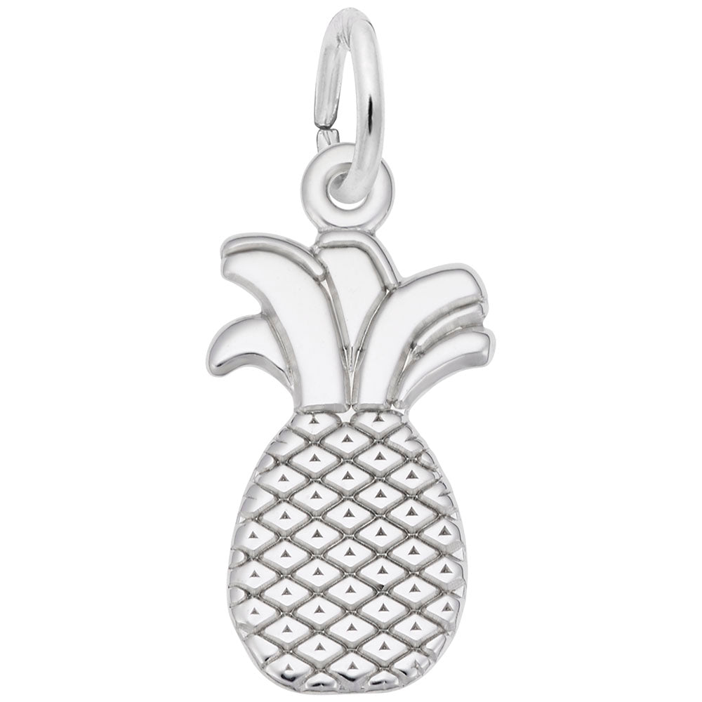 Flat Pineapple Charm - Tropical Hawaii Travel Jewelry Accessory 7777