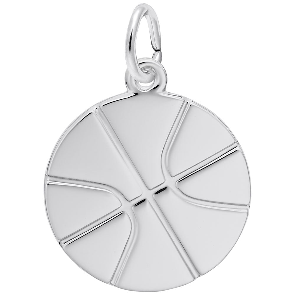 Flat Basketball Charm - Perfect for Sports Jewelry & Accessories 7786