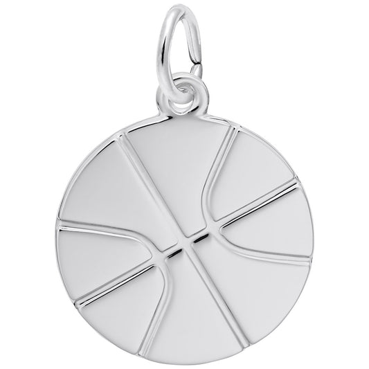 Flat Basketball Charm - Perfect for Sports Jewelry & Accessories 7786