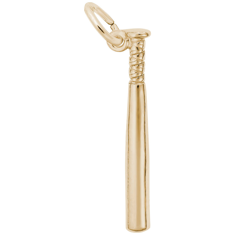 Baseball Bat Charm - Sterling Silver Sports Jewelry for Fans 7801