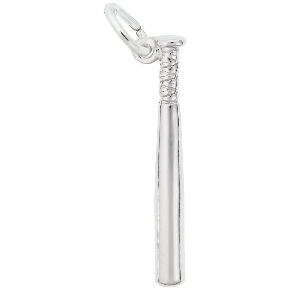 Baseball Bat Charm - Sterling Silver Sports Jewelry for Fans 7801