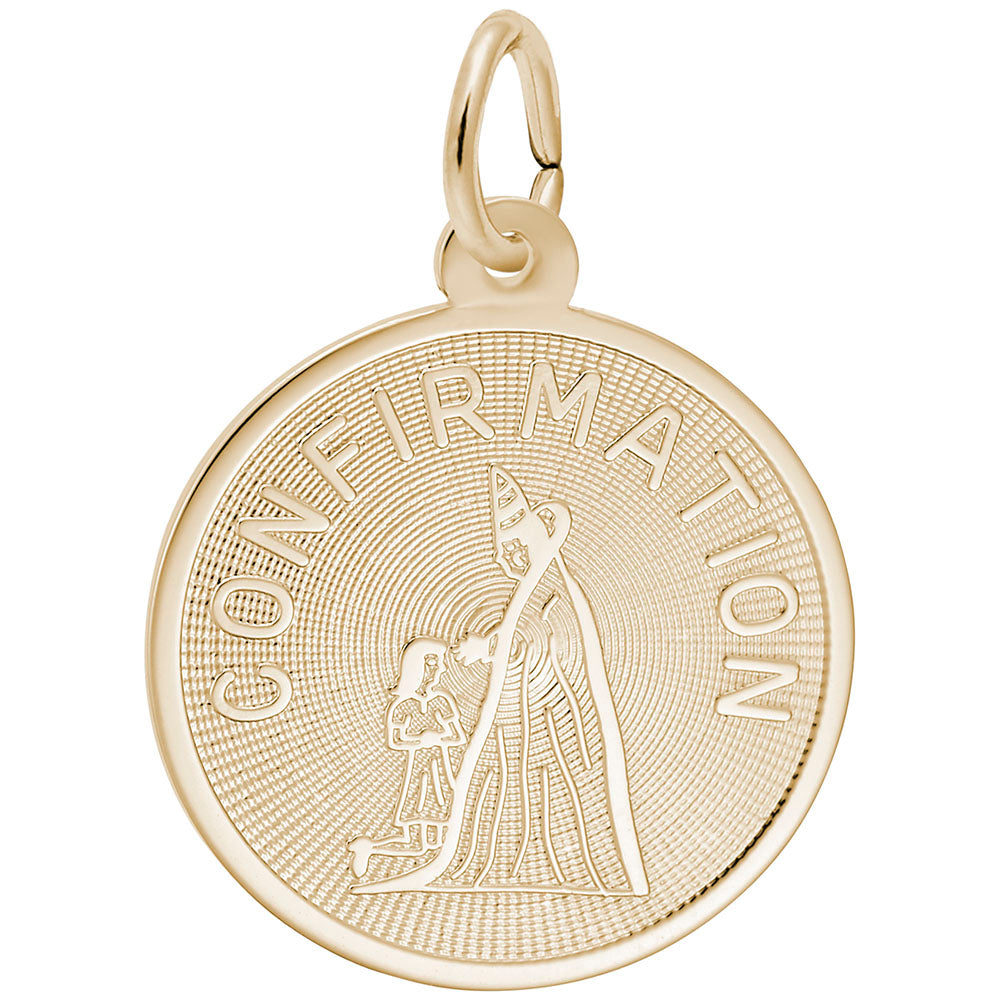 Personalized Confirmation Disc Charm - Religious Jewelry Gift 7807