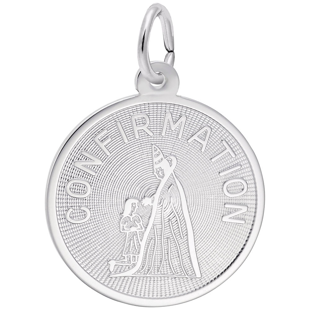 Personalized Confirmation Disc Charm - Religious Jewelry Gift 7807