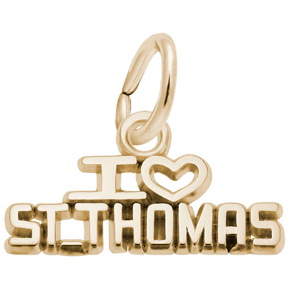 I Love St. Thomas Charm - Tropical Island Jewelry Keepsake 7808