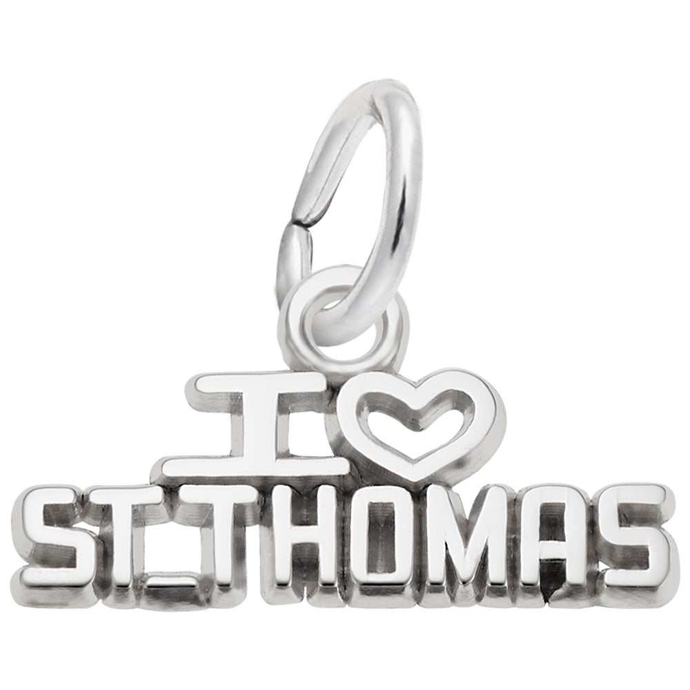 I Love St. Thomas Charm - Tropical Island Jewelry Keepsake 7808