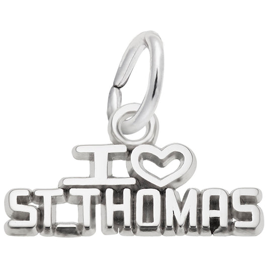 I Love St. Thomas Charm - Tropical Island Jewelry Keepsake 7808