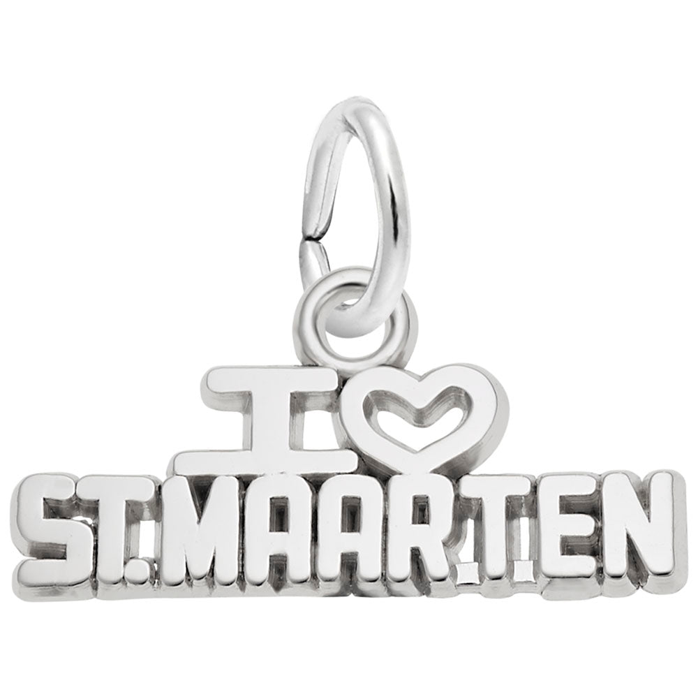 I Love St. Maarten Charm - Travel Souvenir Jewelry for Island Lovers 7809