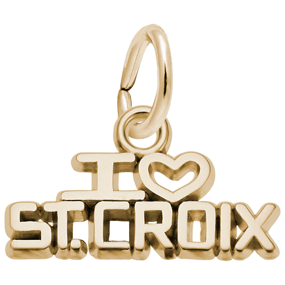 I Love St. Croix Charm - Unique Travel Souvenir Jewelry Gift 7811