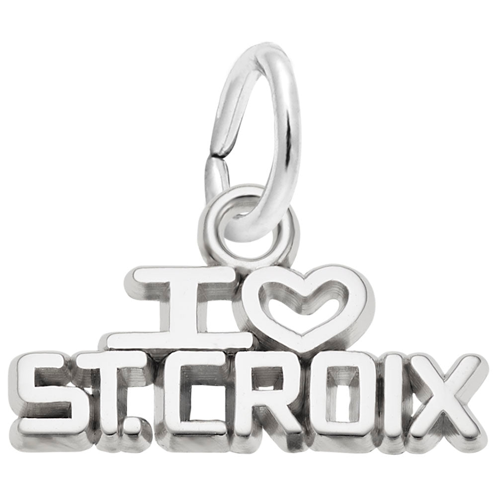 I Love St. Croix Charm - Unique Travel Souvenir Jewelry Gift 7811