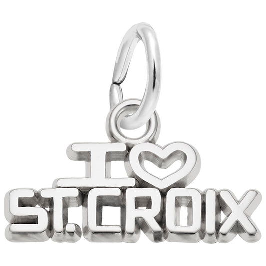I Love St. Croix Charm - Unique Travel Souvenir Jewelry Gift 7811