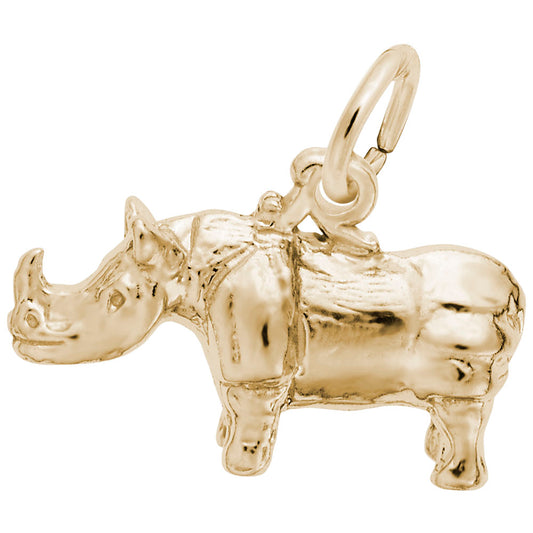 Handcrafted Rhino Charm for Animal Lovers - Unique Zoo Jewelry 7826