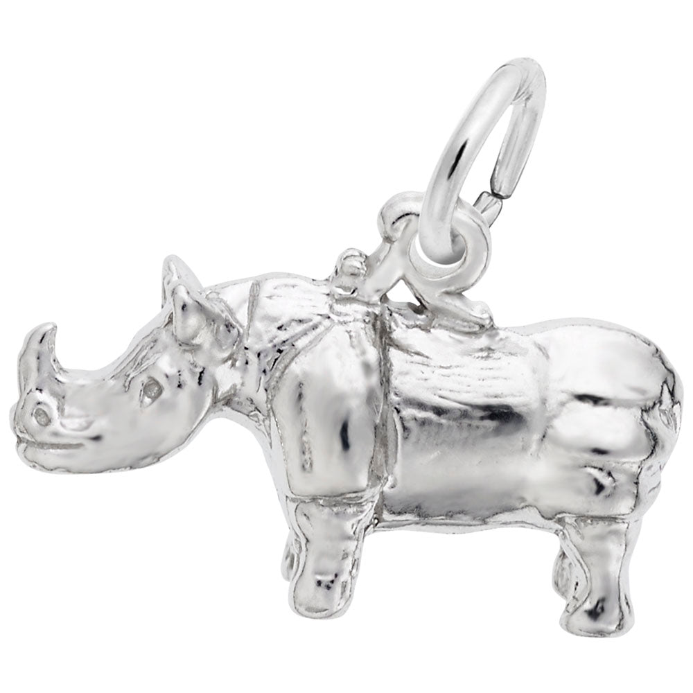 Handcrafted Rhino Charm for Animal Lovers - Unique Zoo Jewelry 7826