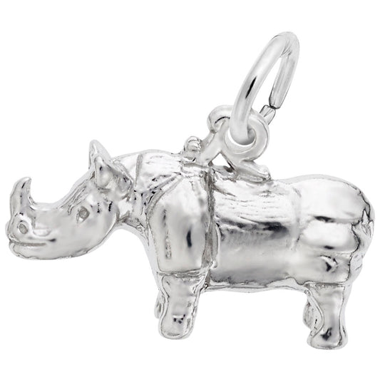 Handcrafted Rhino Charm for Animal Lovers - Unique Zoo Jewelry 7826