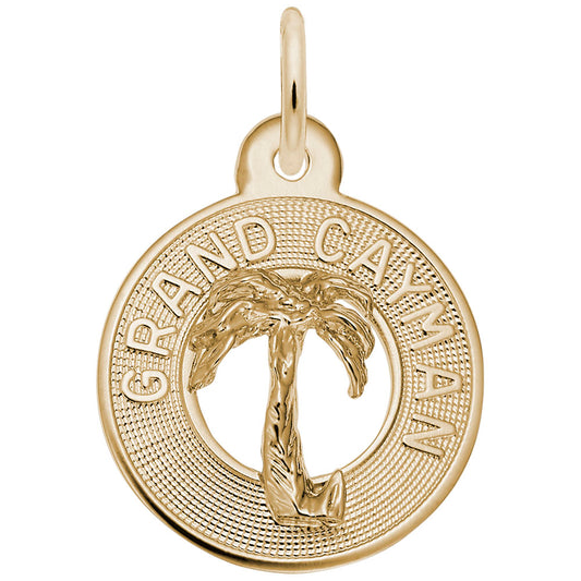Small Grand Cayman Palm Tree Ring Charm for Travel Lovers 7862