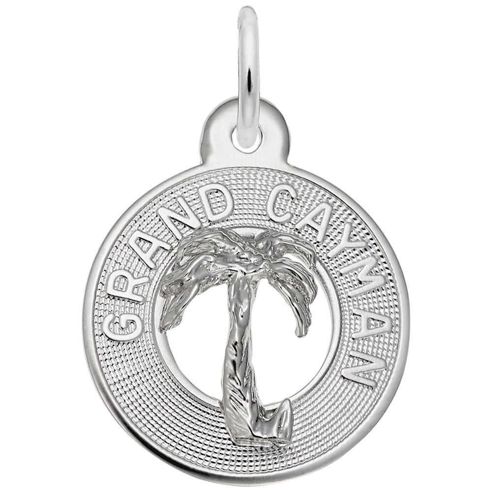 Small Grand Cayman Palm Tree Ring Charm for Travel Lovers 7862
