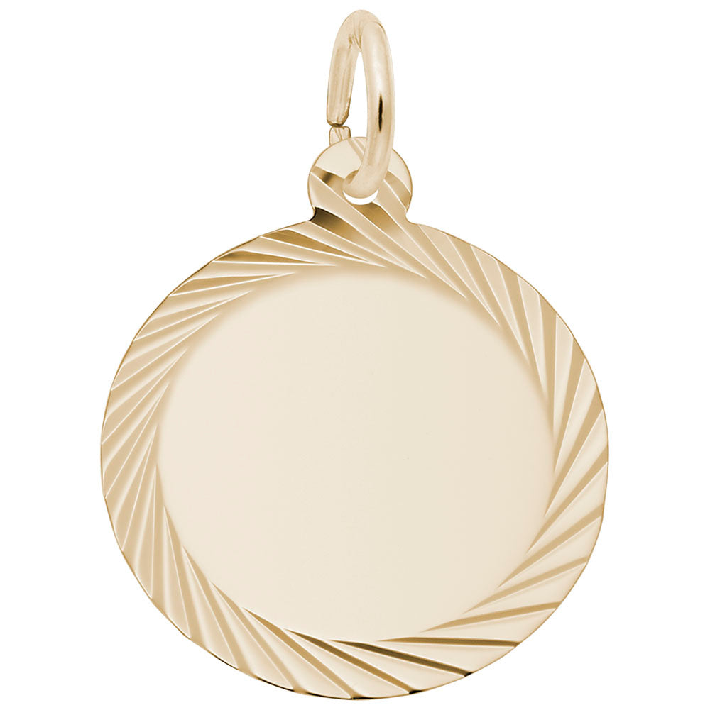Small Diamond Faceted Disc Charm - Elegant Jewelry Accessory 7908