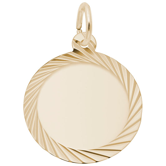 Small Diamond Faceted Disc Charm - Elegant Jewelry Accessory 7908