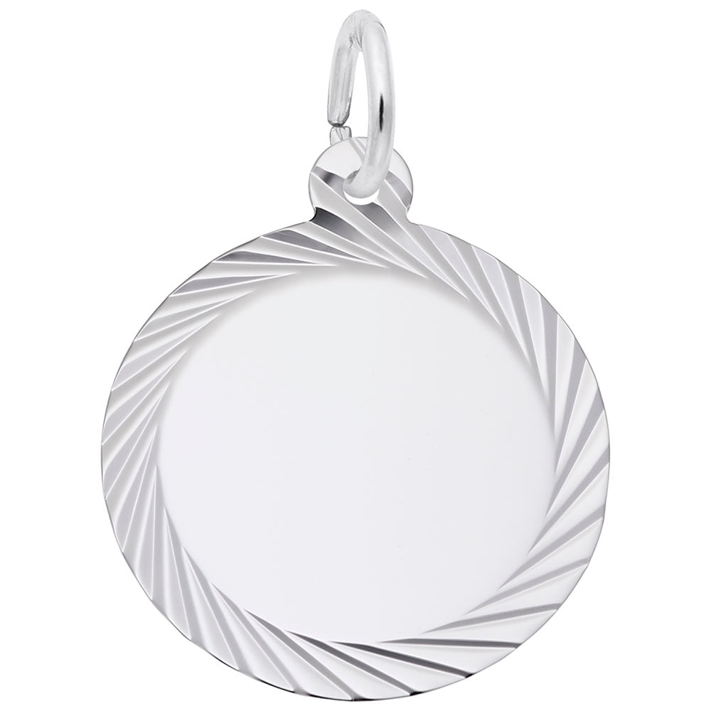 Small Diamond Faceted Disc Charm - Elegant Jewelry Accessory 7908