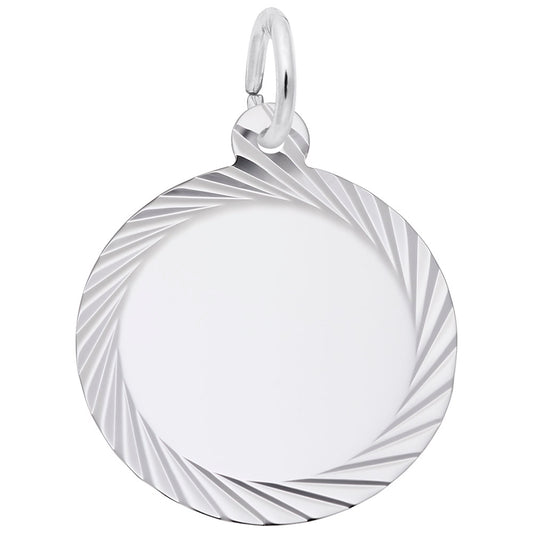 Small Diamond Faceted Disc Charm - Elegant Jewelry Accessory 7908