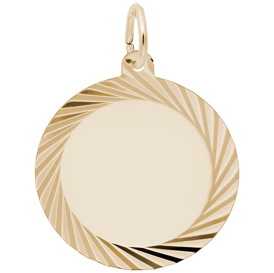 Large Diamond Faceted Disc Charm - Elegant Jewelry Accessory 7909