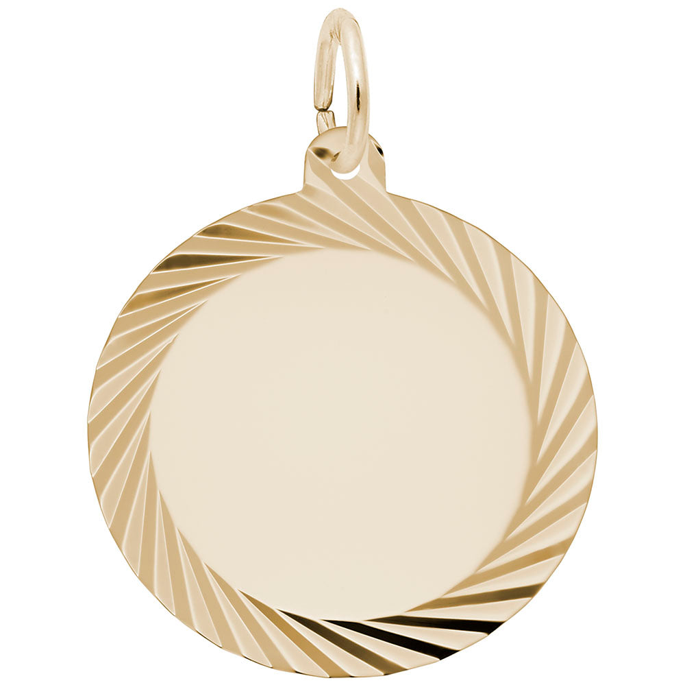 Large Diamond Faceted Disc Charm - Elegant Jewelry Accessory 7909