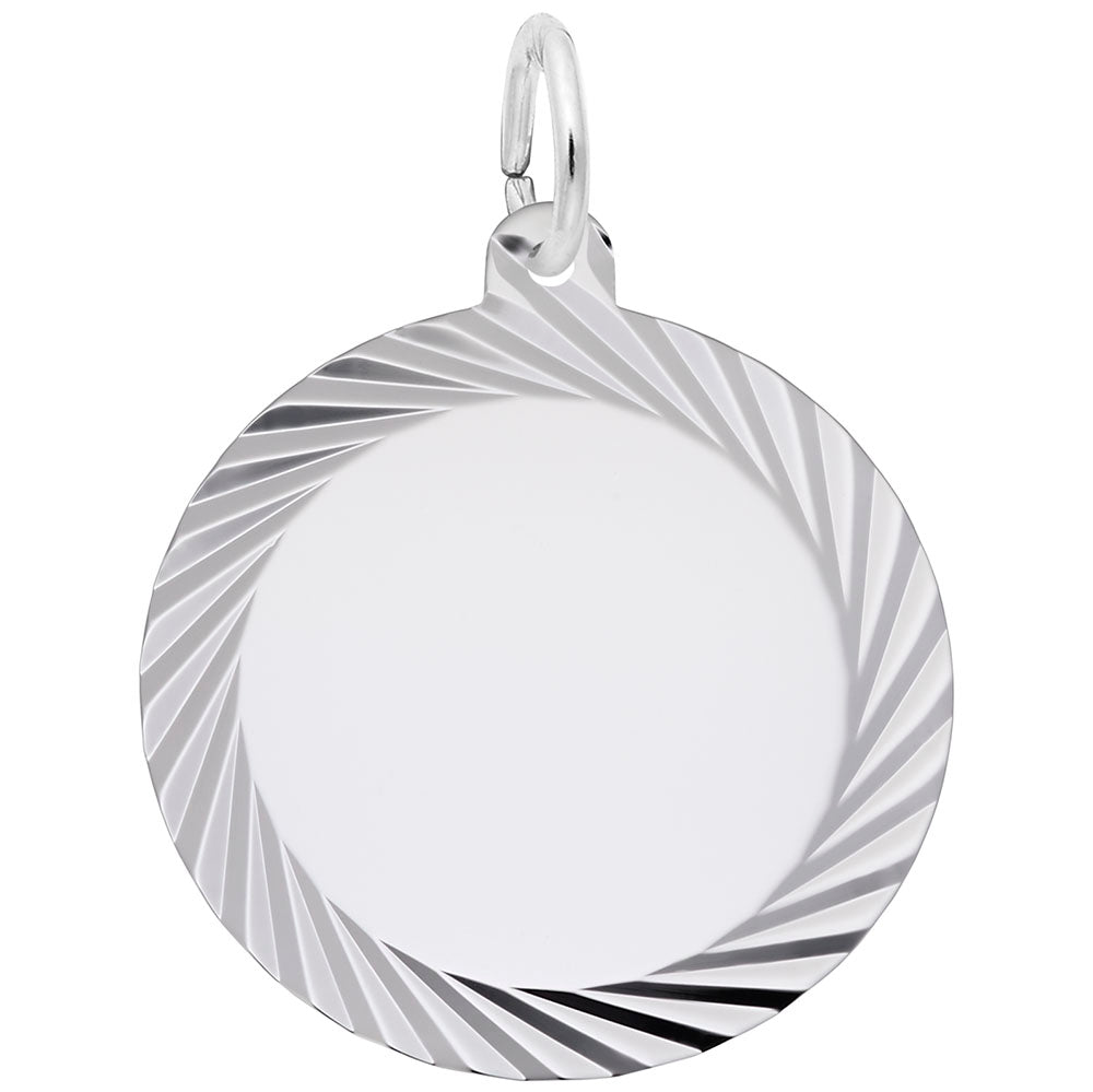 Large Diamond Faceted Disc Charm - Elegant Jewelry Accessory 7909