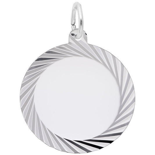 Large Diamond Faceted Disc Charm