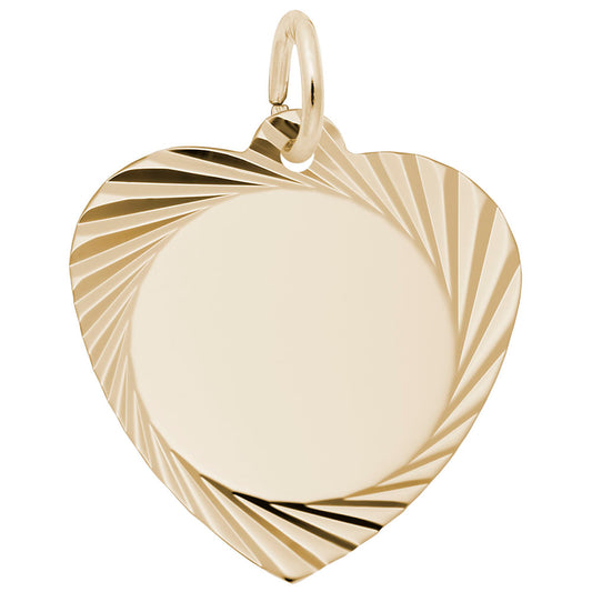 Medium Diamond Faceted Heart Charm