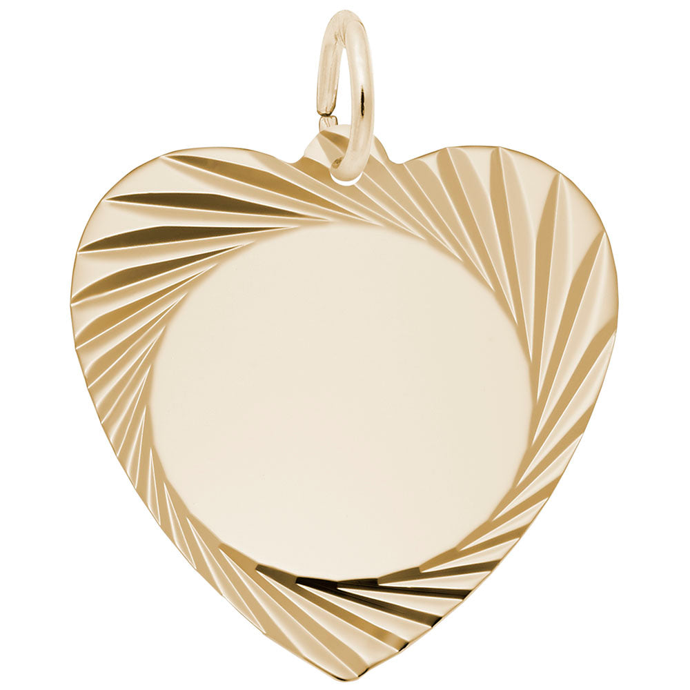 Large Diamond Faceted Heart Charm - Elegant Jewelry Accessory 7911