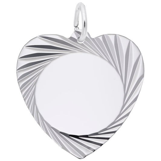 Large Diamond Faceted Heart Charm - Elegant Jewelry Accessory 7911